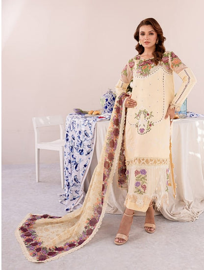 Parishay Regelia Luxury Embroidered Lawn 3pc - Branded Cut Pieces