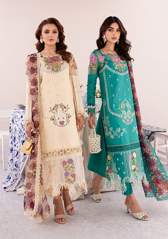 Parishay Regelia Luxury Embroidered Lawn 3pc - Branded Cut Pieces