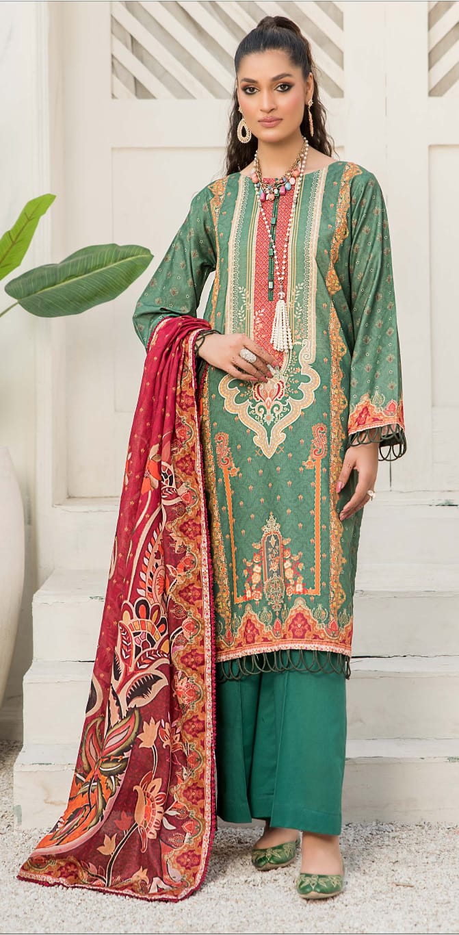 Wirsa By Zainab Rangeen Digital Printed  Lawn 3pc - Branded Cut Pieces