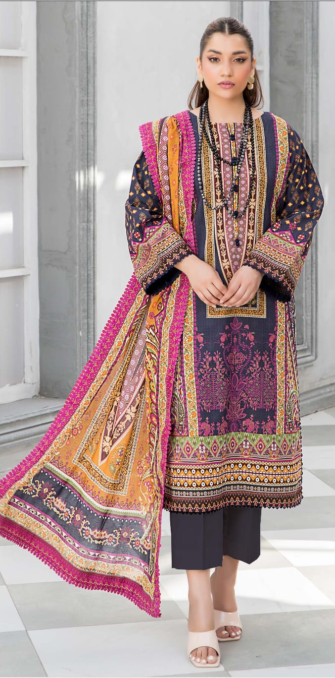 Suhana Bahar Digital Printed Lawn 3PC - Branded Cut Pieces