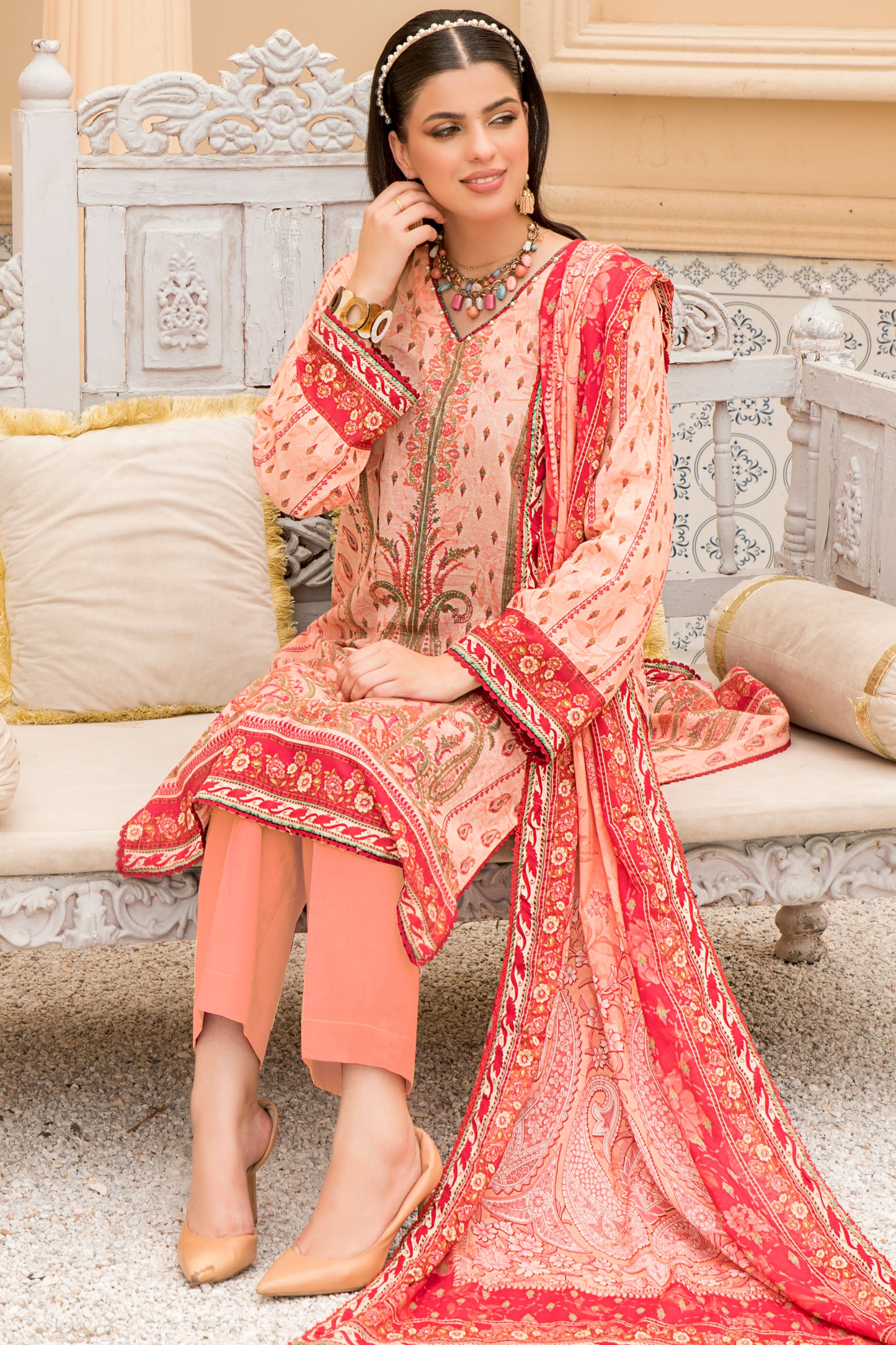 Jacquard Printed Lawn Unstitched 3pc