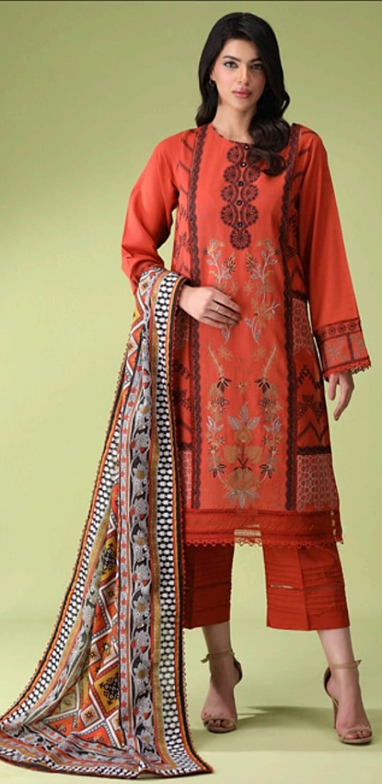 Jacquard Embroidered Khaddar 3pc