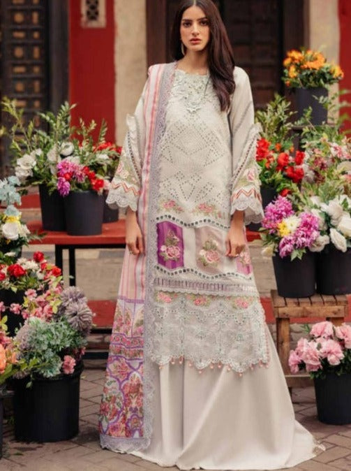 Parishay-Embroidered Lawn- 3Pc - Branded Cut Pieces