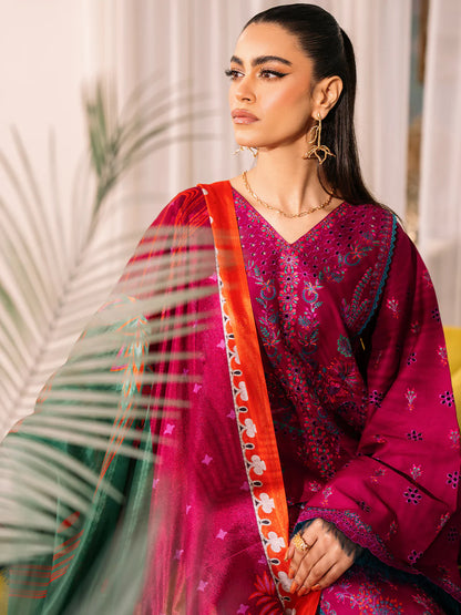 Bin Ilyas-Esha Eshal-Dyed Embroidered Lawn-3PC - Branded Cut Pieces