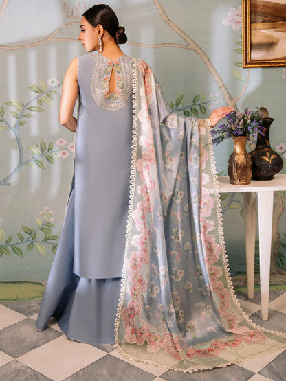 Bin Ilyas-Esha Eshal-Dyed Embroidered Lawn-3PC - Branded Cut Pieces