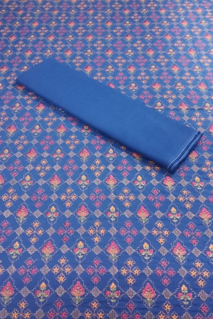 Embroidered Lawn-Royal Blue-2PC