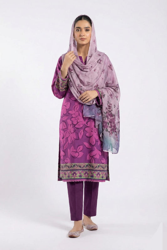 Sapphire Unstitched Printed Lawn 3pc
