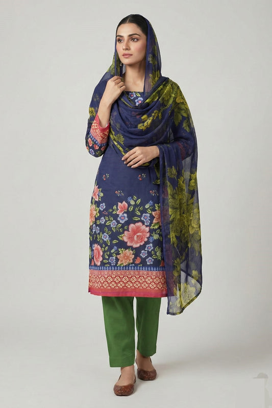 Sapphire Unstitched Printed Lawn 3pc