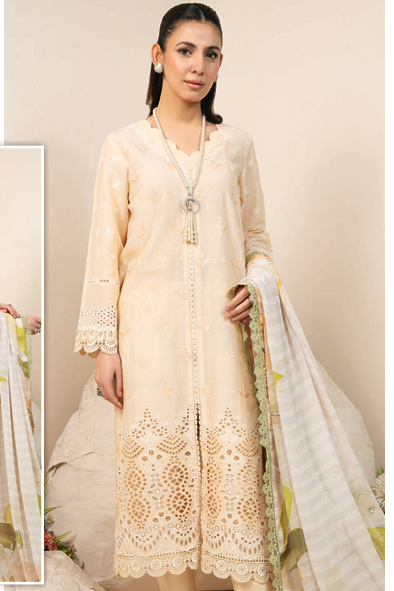 Johra Kaashvi Unstitched Chikenkari Lawn 3pc