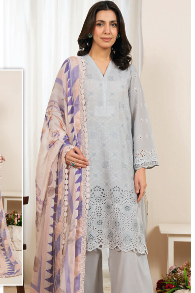 Johra Kaashvi Unstitched Chikenkari Lawn 3pc