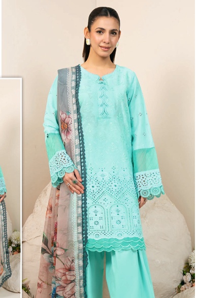 Johra Kaashvi Unstitched Chikenkari Lawn 3pc