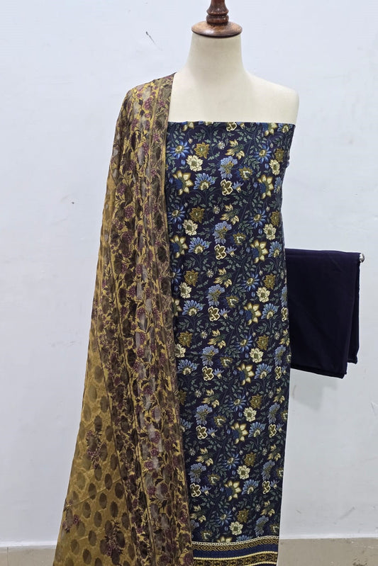 Sapphire Unstitched Printed Lawn 3pc