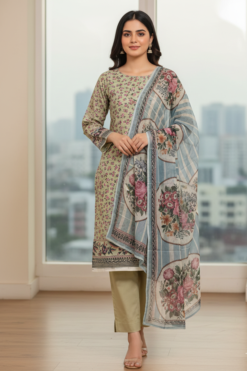Sapphire Unstitched Printed Lawn 3pc