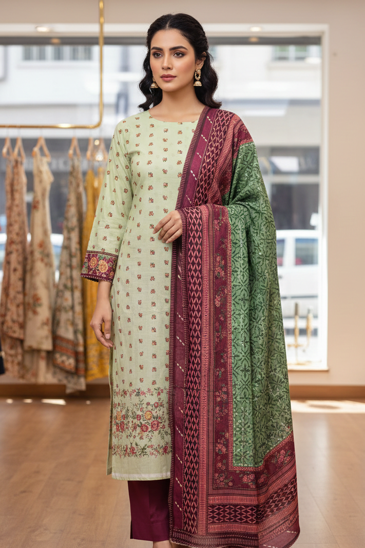 Sapphire Unstitched Printed Lawn 3pc