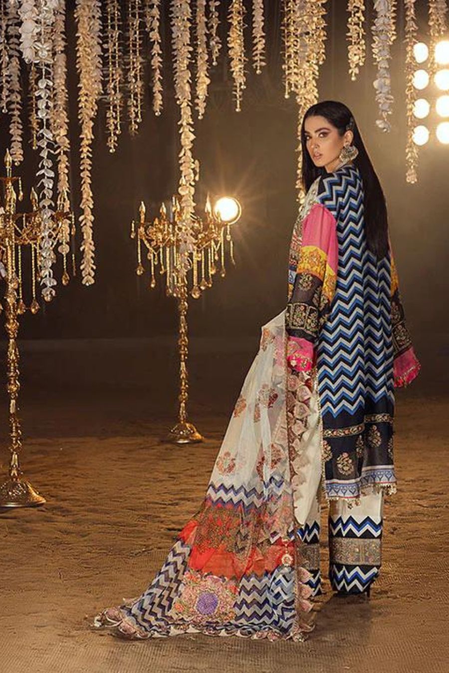 Embroidered Luxury-Multi-3pc - Branded Cut Pieces