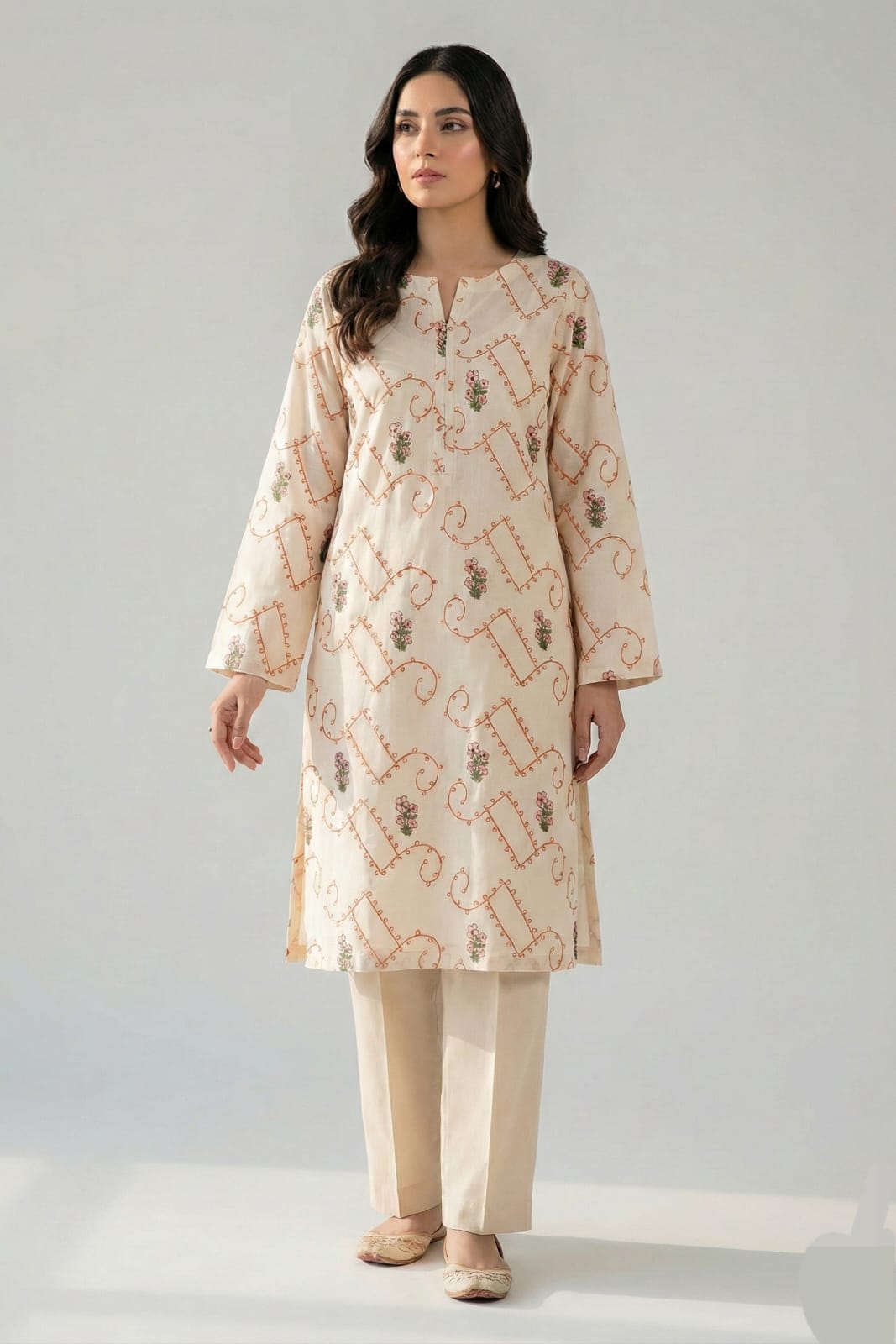 Designer Unstitched Embroidered ST Lawn 2pc