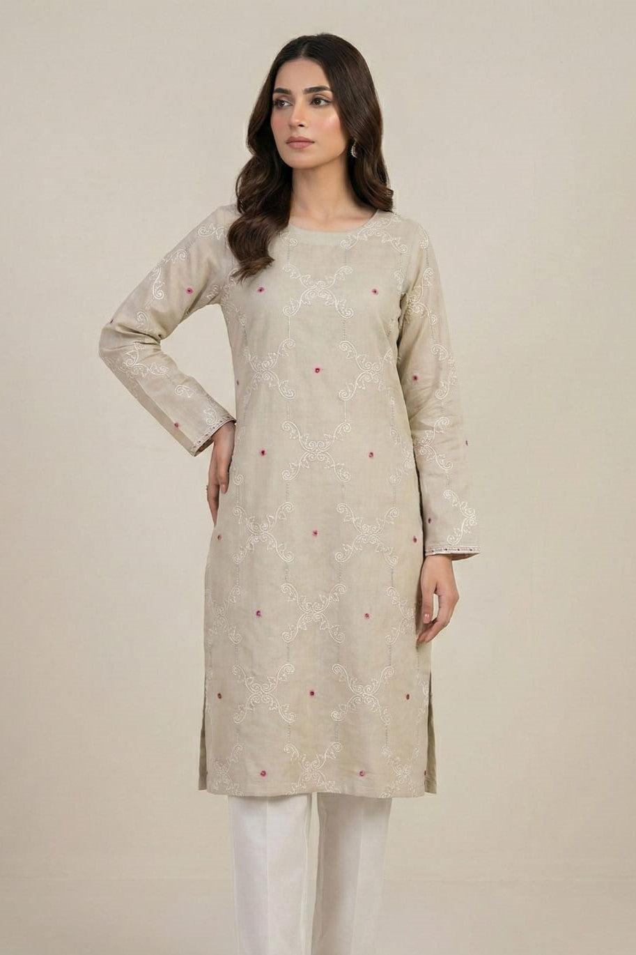 Designer Unstitched Embroidered ST Lawn 2pc