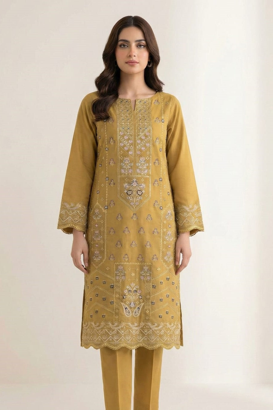 Designer Unstitched Embroidered ST Lawn 2pc