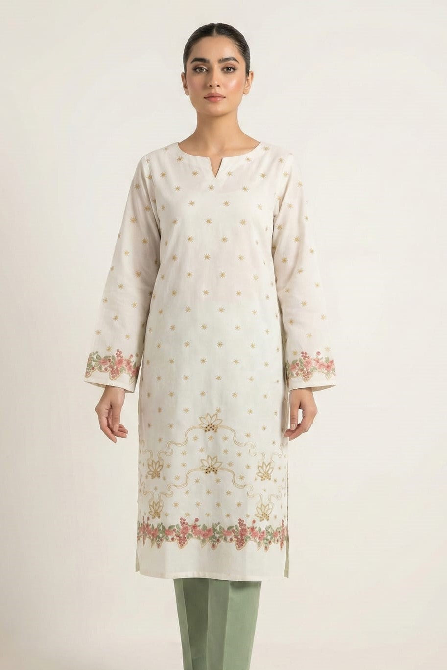 Designer Unstitched Embroidered ST Lawn 2pc