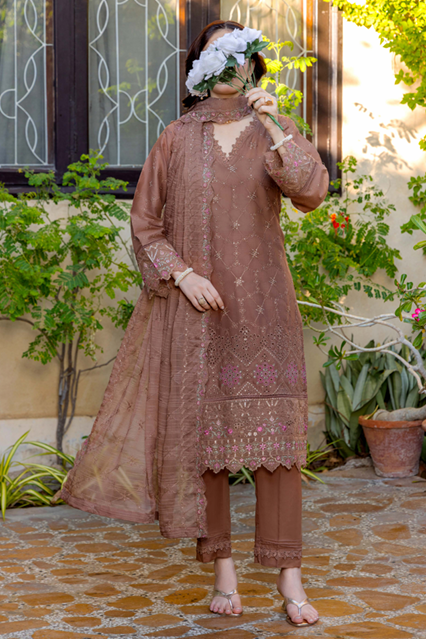 Hafiz Nagma Unstitched Embroidered Lawn 3pc