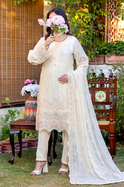 Hafiz Nagma Unstitched Embroidered Lawn 3pc