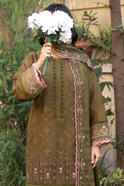 Hafiz Nagma Unstitched Embroidered Lawn 3pc