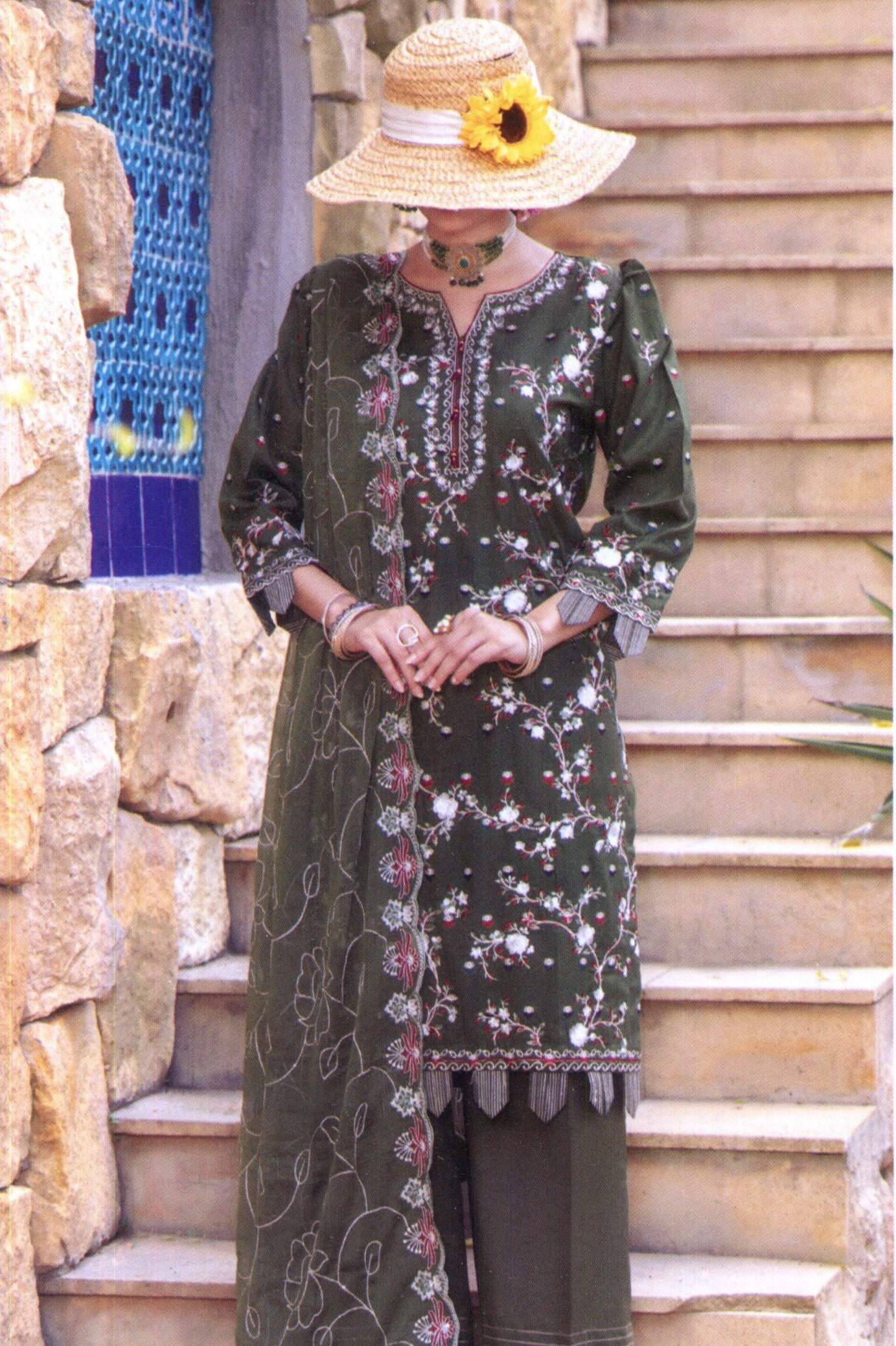 Hafiz Phool Zari Unstitched Embroidered Lawn 3pc