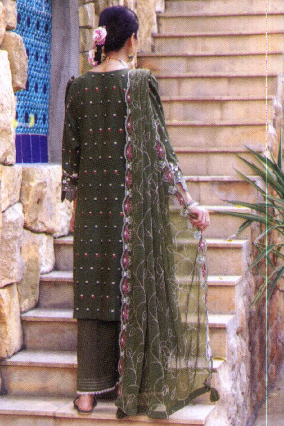 Hafiz Phool Zari Unstitched Embroidered Lawn 3pc