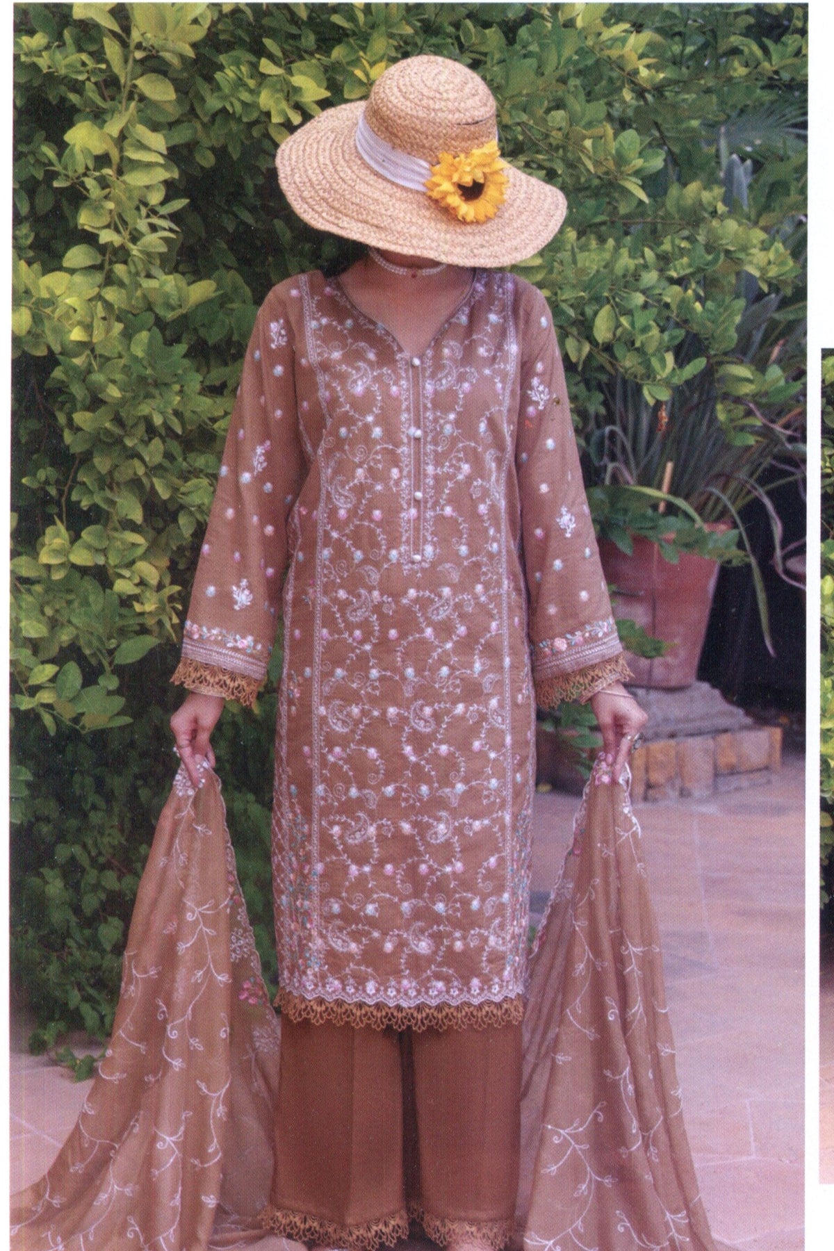 Hafiz Phool Zari Unstitched Embroidered Lawn 3pc