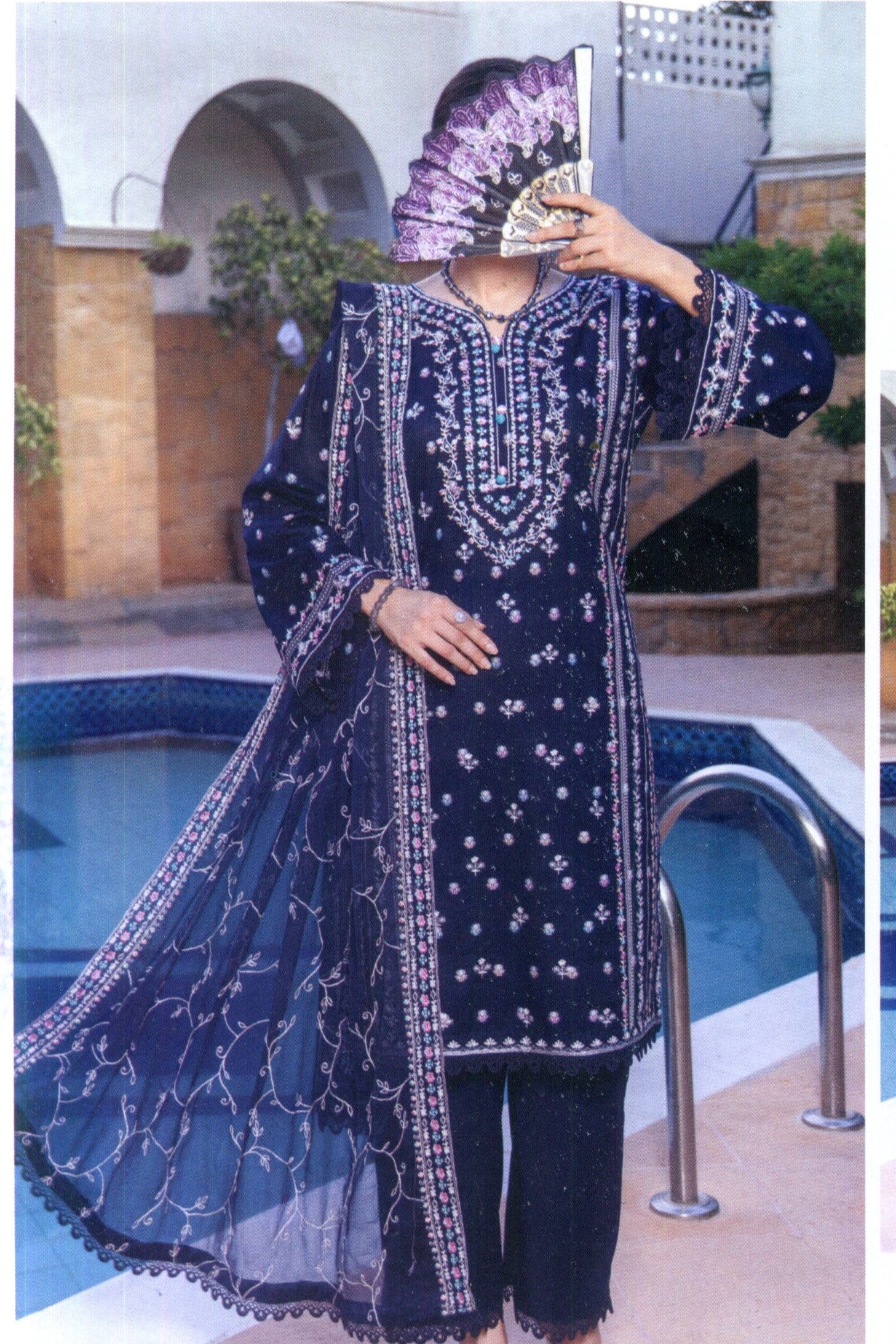 Hafiz Phool Zari Unstitched Embroidered Lawn 3pc