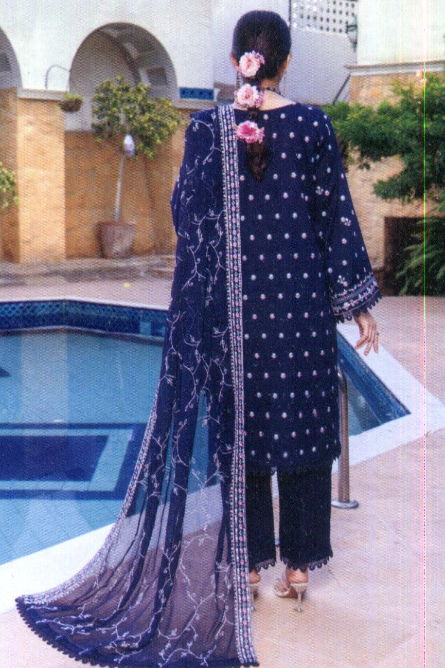 Hafiz Phool Zari Unstitched Embroidered Lawn 3pc