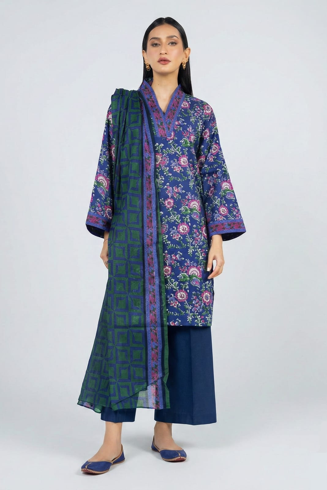 Al Karam Unstitched Printed Lawn 3pc