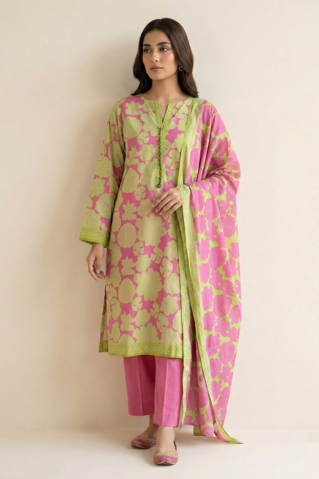 Al Karam Stitched Printed Lawn 3pc