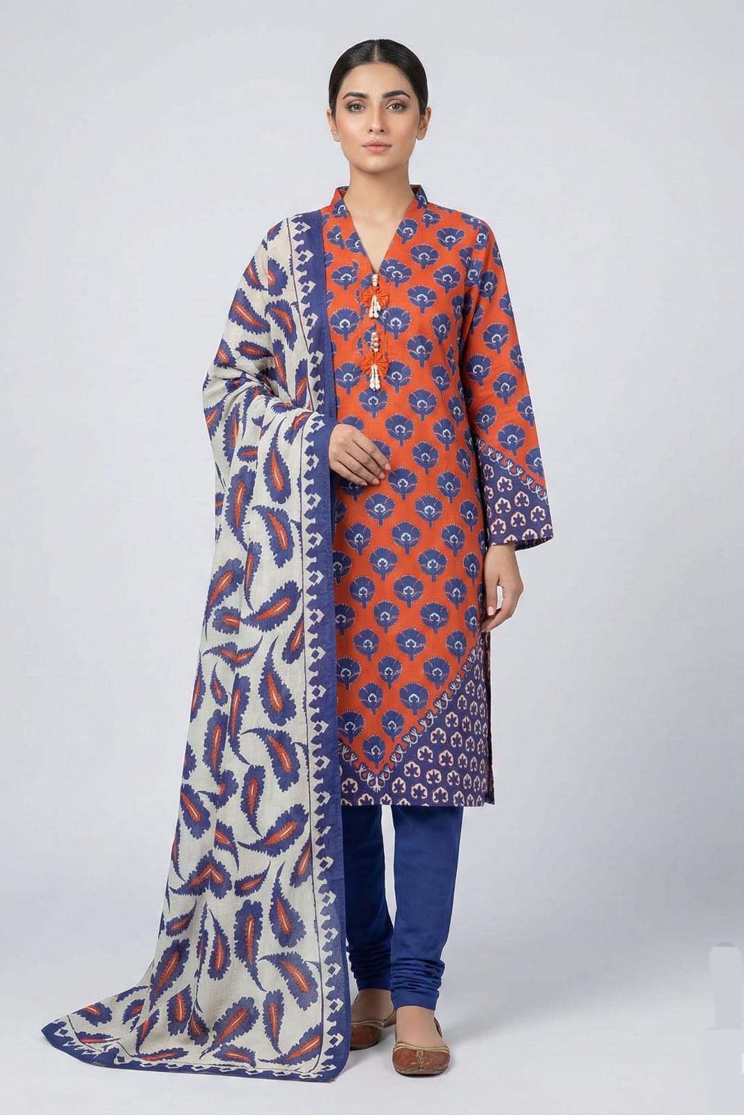 Al Karam Stitched Printed Lawn 3pc