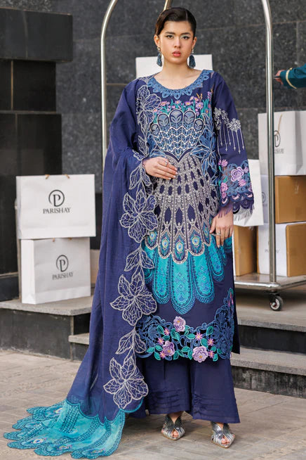 Parishay Monaco Embroidered Luxury Lawn 3pc