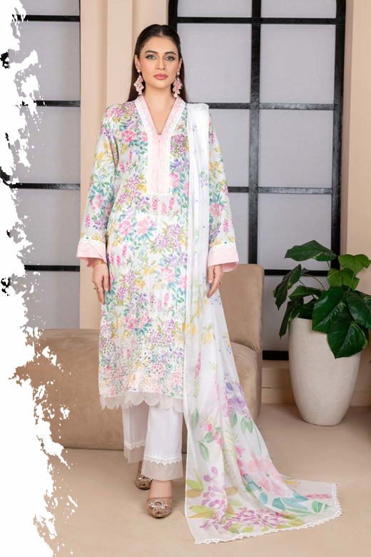 Noor jahan Bareeza Unstitched Embroidered Lawn 3pc