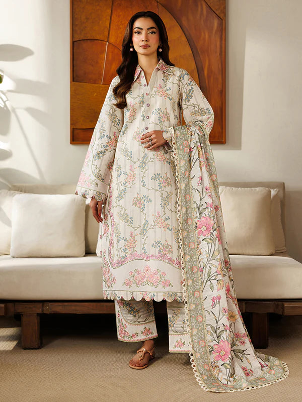 Mahnur Leila Unstitched Luxury Lawn 3pc