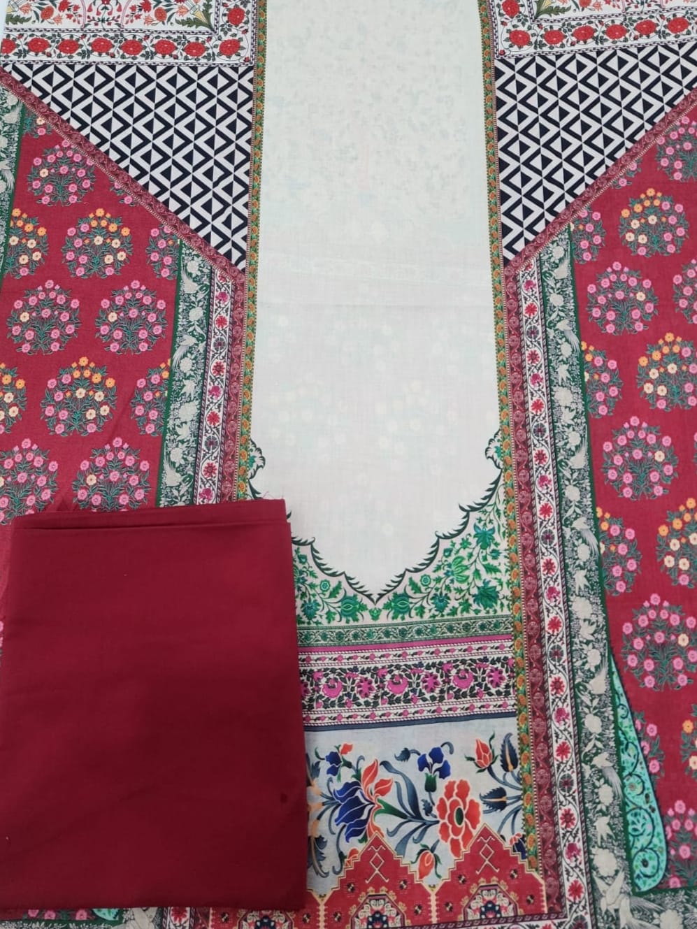 Digital Printed Lawn Mix Brand Lawn ST 2PC - Branded Cut Pieces