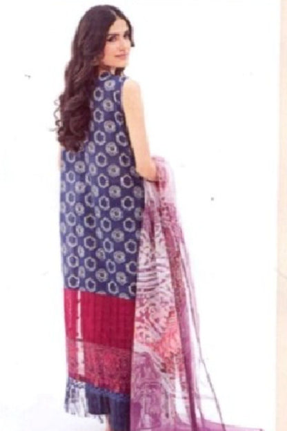 Digital Printed Lawn-Blue-2pc - Branded Cut Pieces