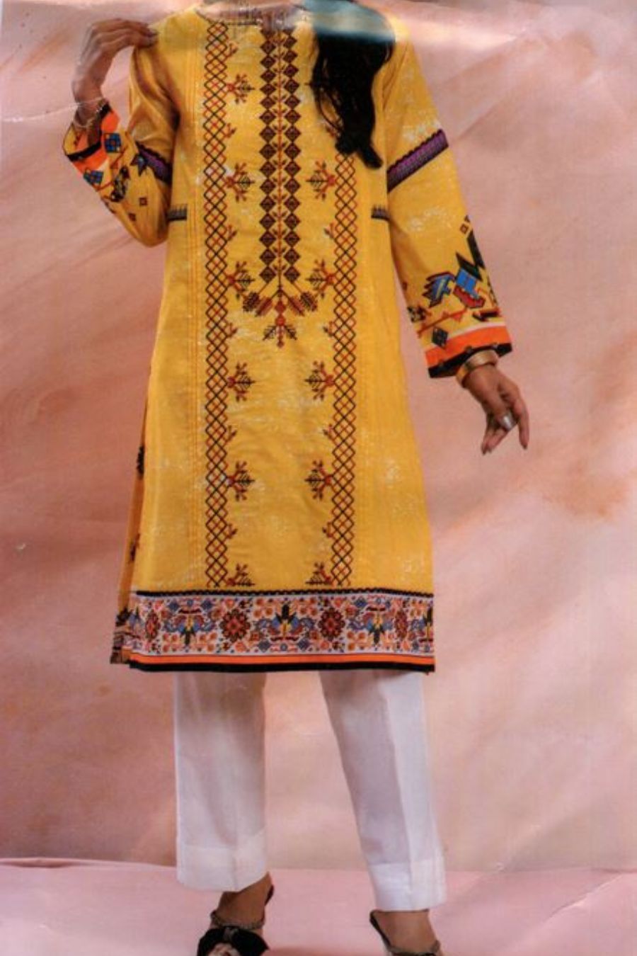 Embroidered Lawn-Yellow-2PC