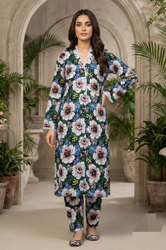 Bin Saeed Stitched Printed Lawn ST 2pc