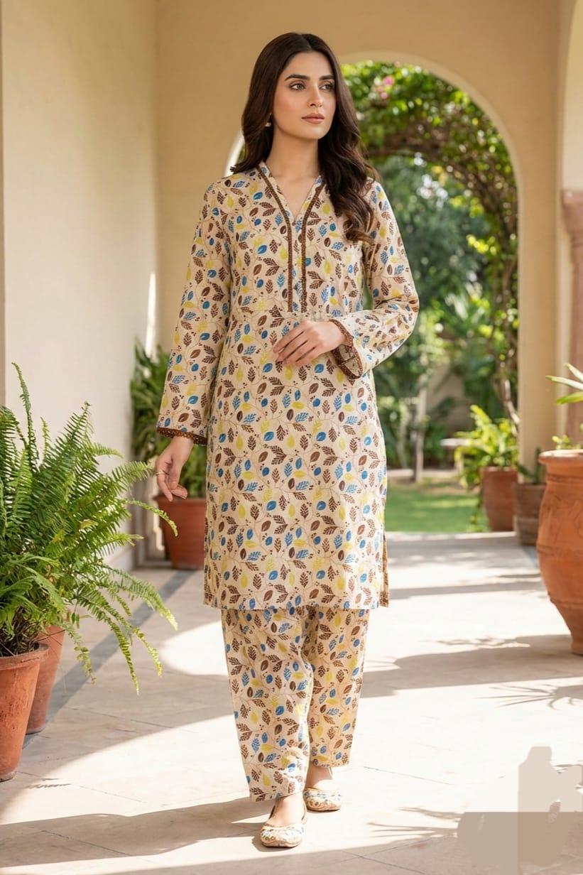 Bin Saeed Stitched Printed Lawn ST 2pc