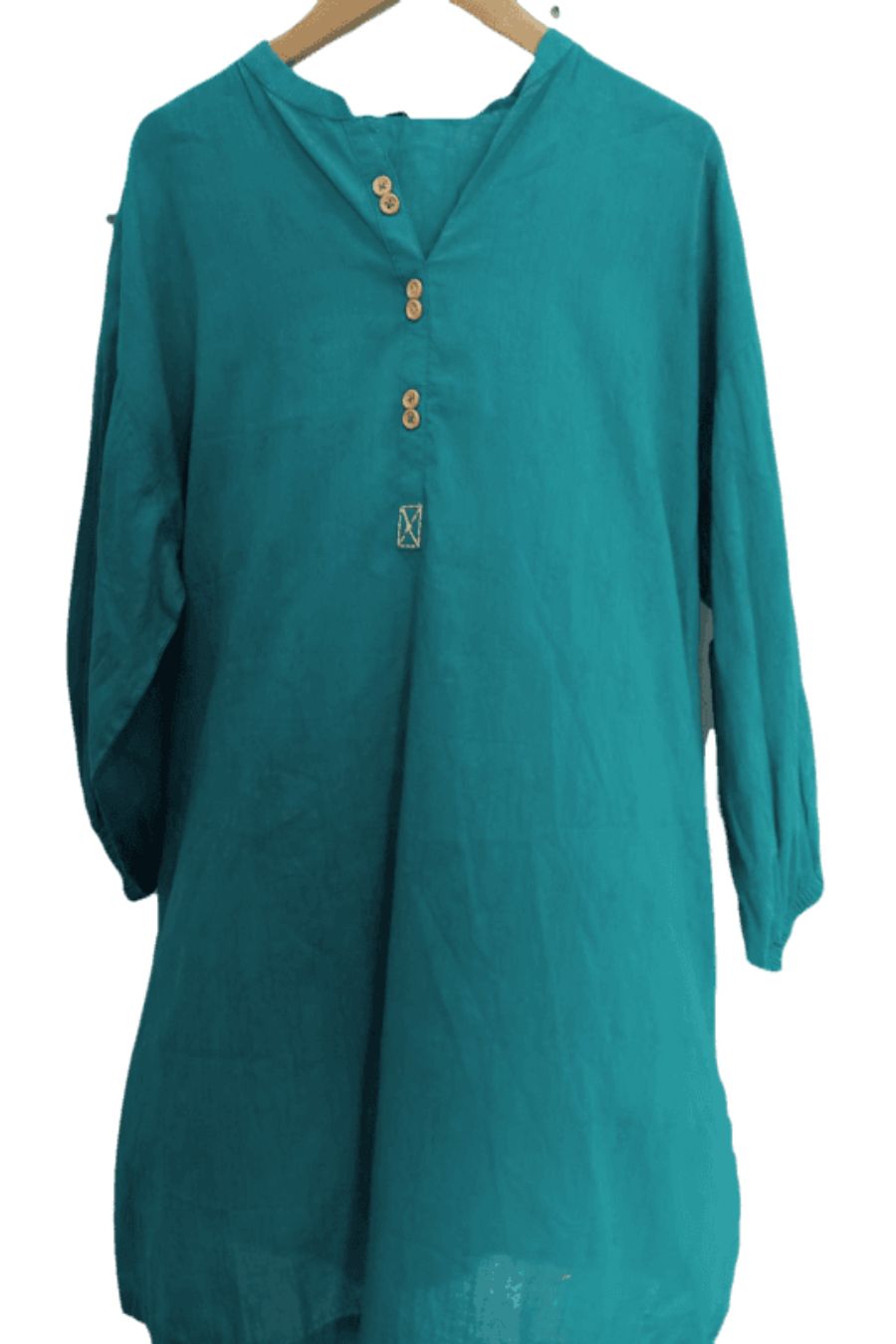 Textured Cotton-Green-Shirt - Branded Cut Pieces