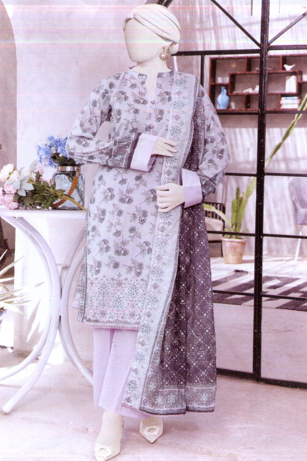 Hafiz Dur E Fishan Unstitched Embroidered Lawn 3pc