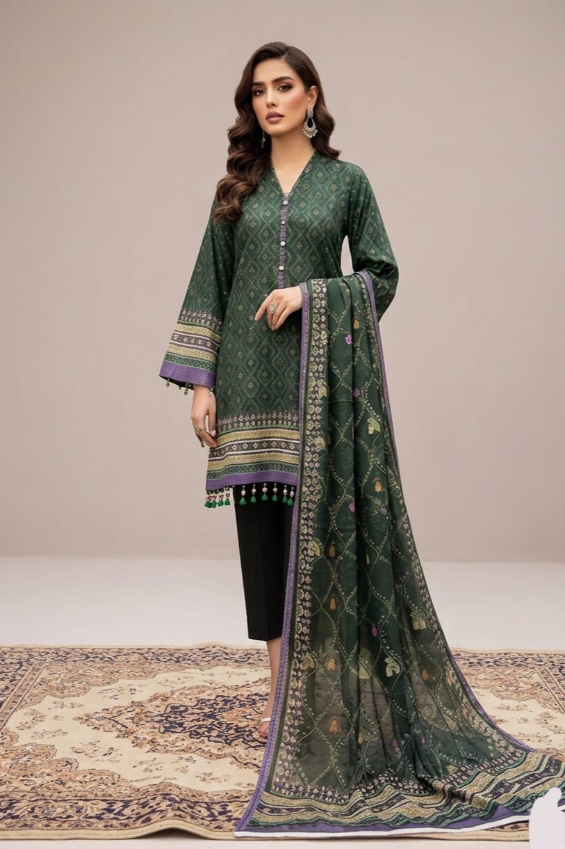 Hania Minahil Unstitched Printed Lawn 3pc