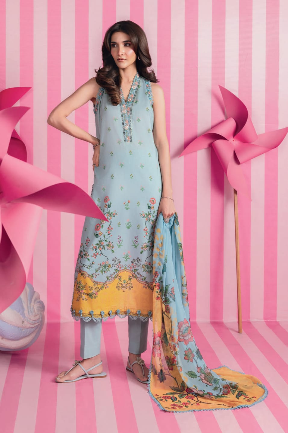 Maria B Unstitched Printed ST Lawn 2pc