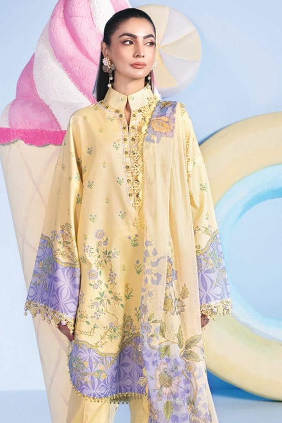 Maria B Unstitched Embroidered Lawn 3pc