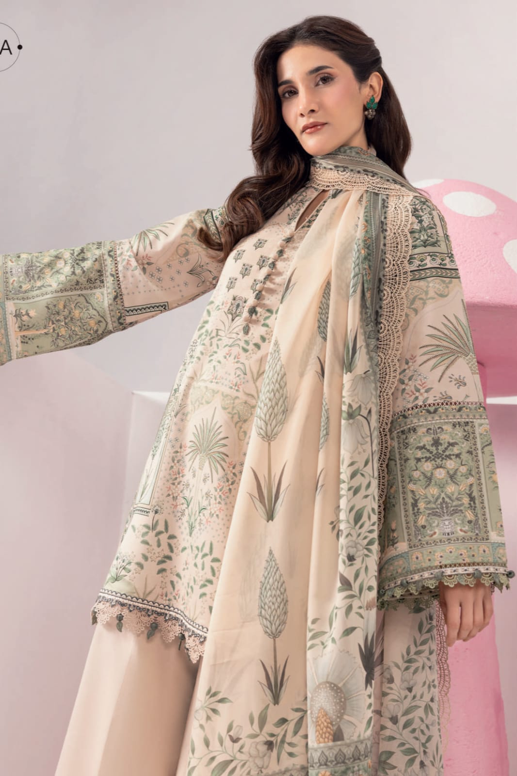 Maria B Unstitched Embroidered Lawn 3pc