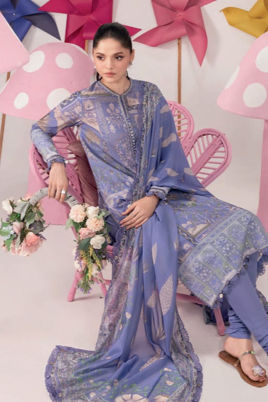 Maria B Unstitched Embroidered Lawn 3pc