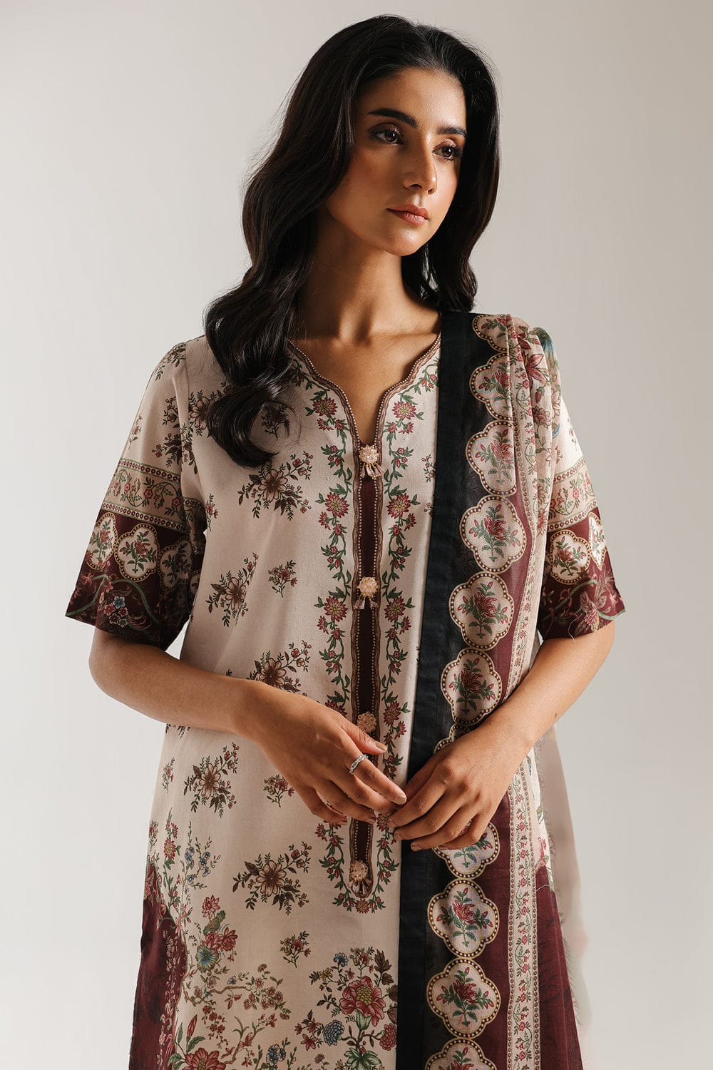 Ethnic Unstitched Printed Lawn 3pc